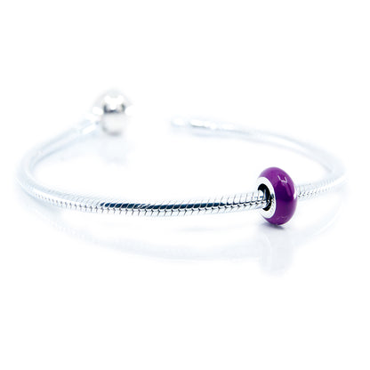 The Alternative Bead: Aurora Charm - Purple Universal Enamel Stopper Sterling Silver Charm Picture 2