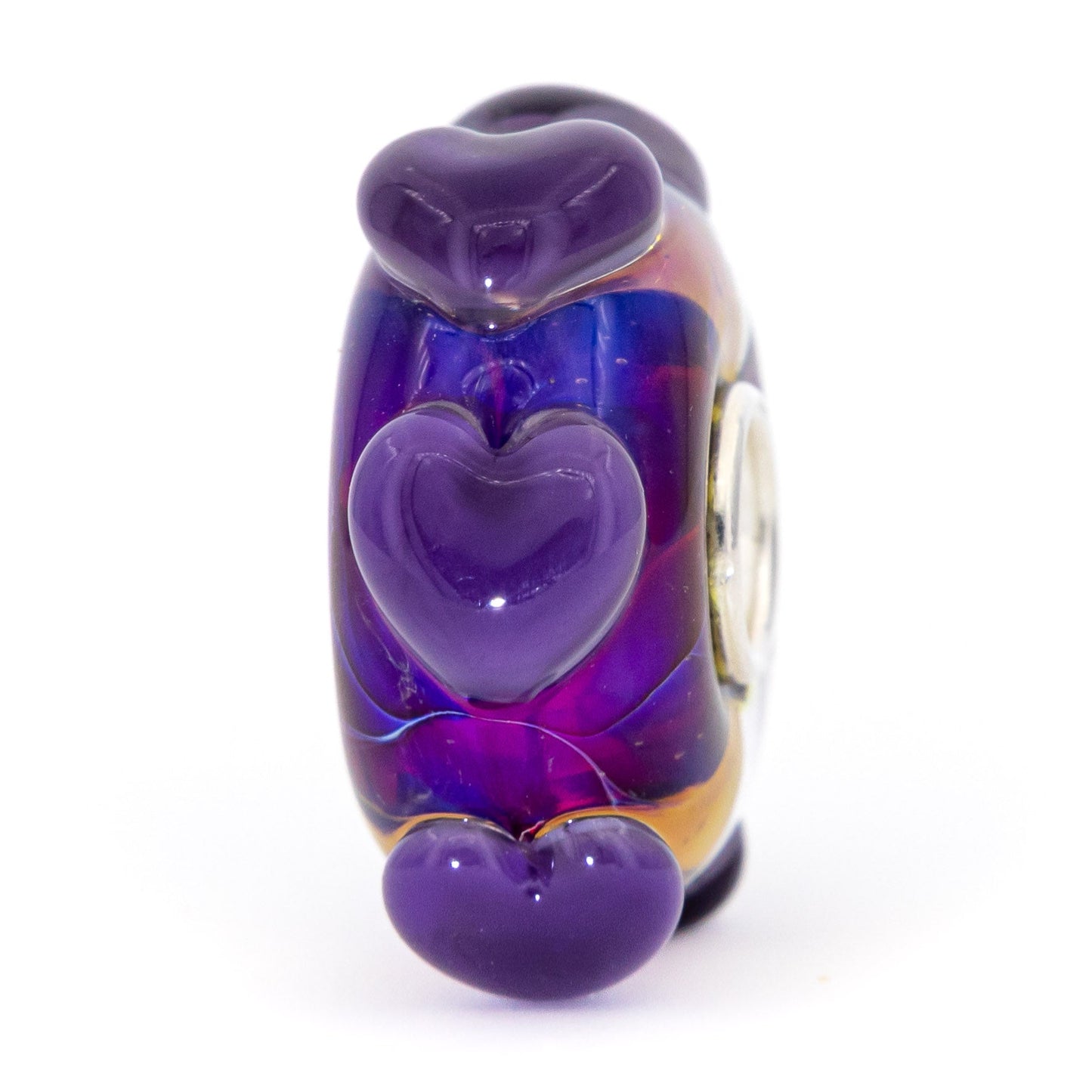  Elfbeads Purple Nebula Hearts Charm by The Alternative Bead 