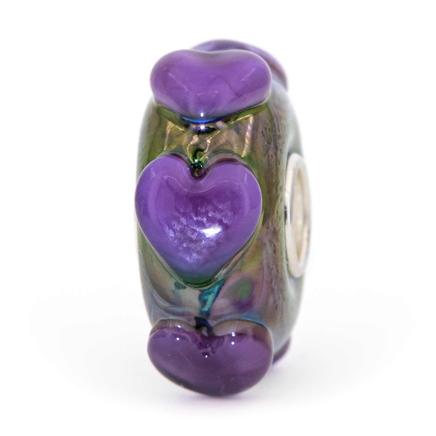 Elfbeads Purpleberry Oil Hearts  glass Bead by The Alternative Bead. Your official Elfbeads Retailer from Germany