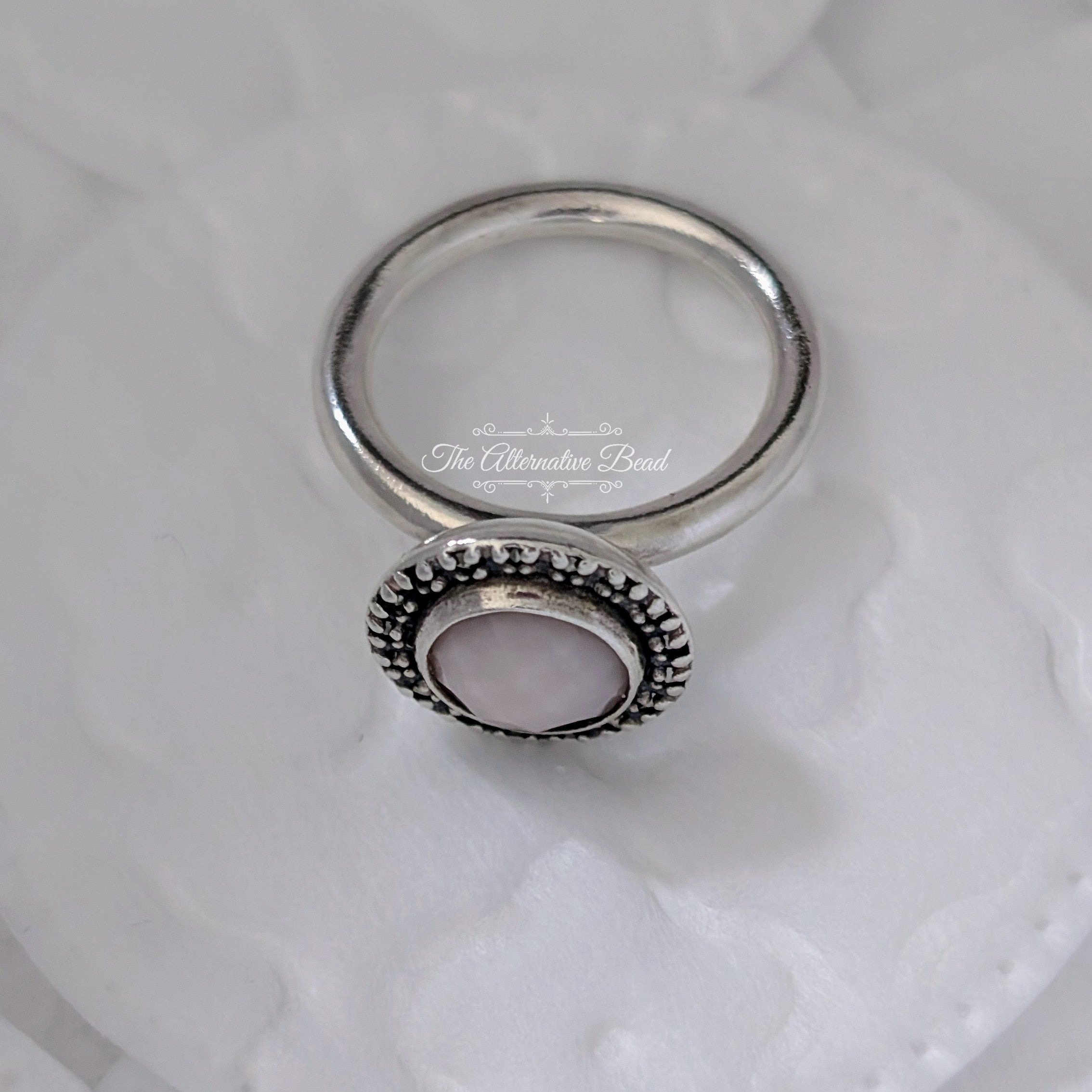 Pandora Sterling Silver Vintage Pink Opal Stackable Ring (190617POP) silver and pink sterling-silver Ring by The Alternative Bead. Your Jewelry Retailer from Germany