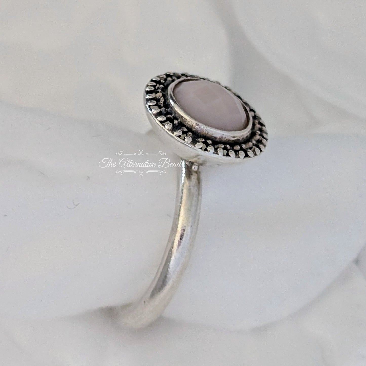 Pink Opal and Silver Ring