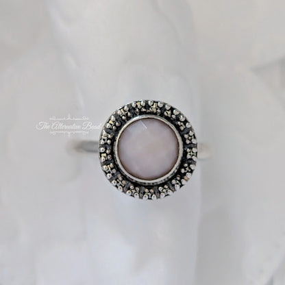 Pink Opal and Silver Ring