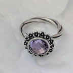 Pandora Sterling Silver Wanda's Garden II Ring with Pink Amethyst (190850PAM) silver and purple sterling-silver Ring by The Alternative Bead. Your Jewelry Retailer from Germany