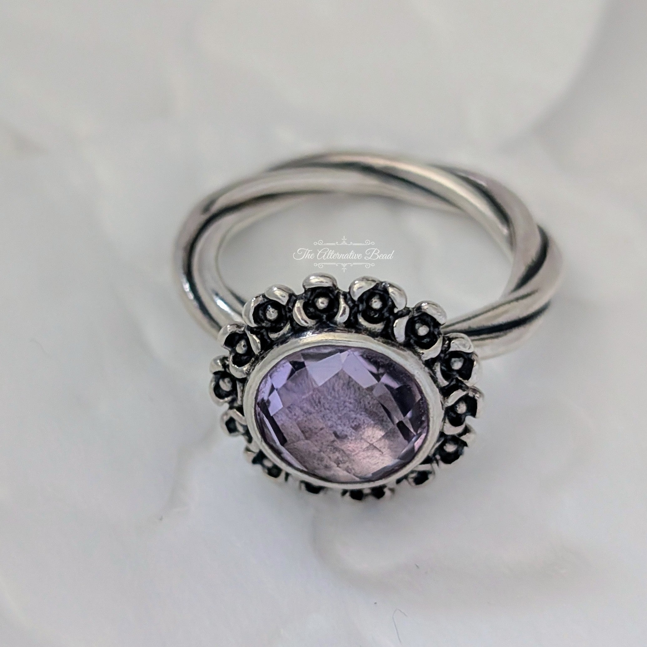 Pandora Sterling Silver Wanda's Garden II Ring with Pink Amethyst (190850PAM) silver and purple sterling-silver Ring by The Alternative Bead. Your Jewelry Retailer from Germany