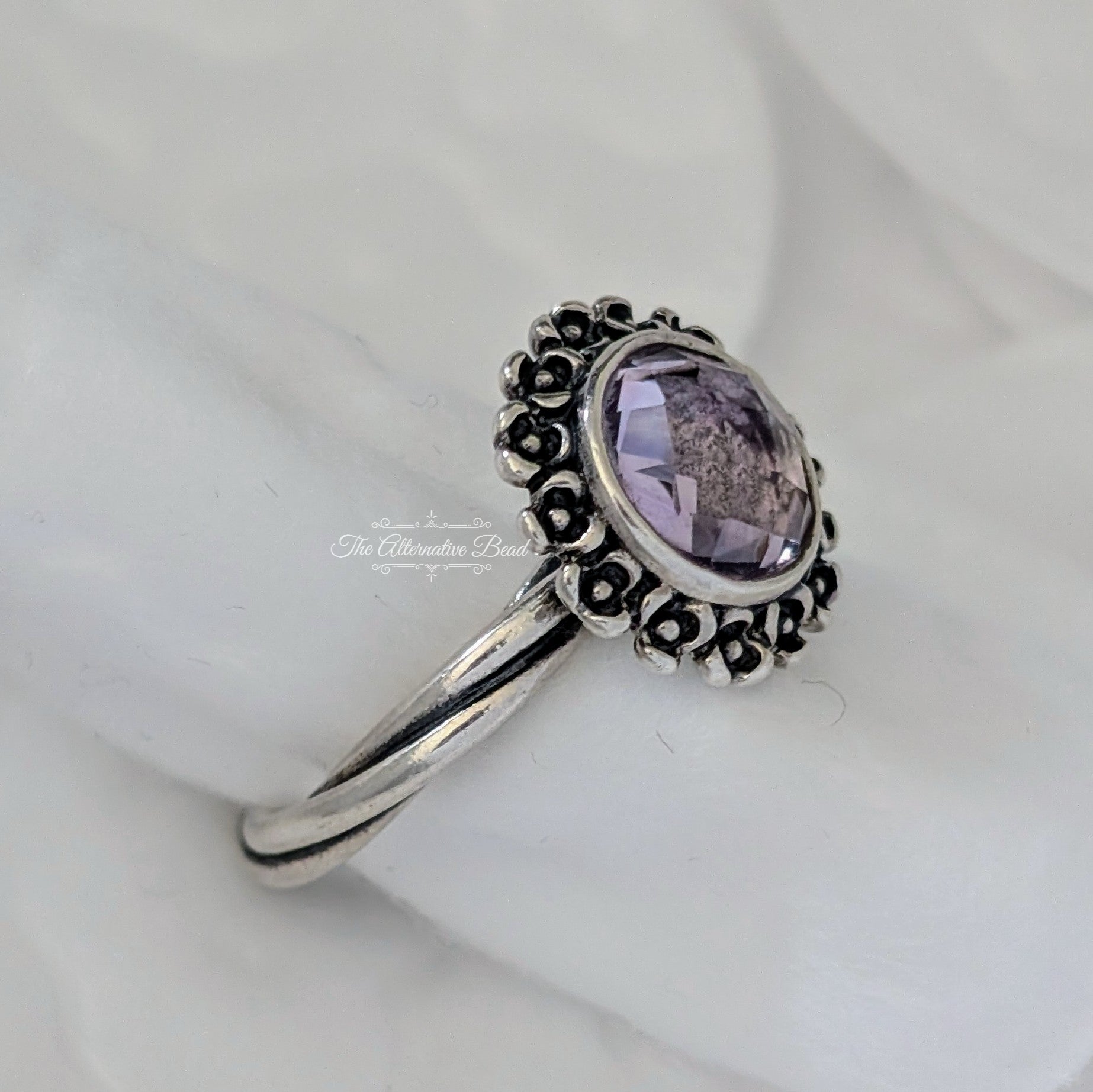 Pandora Sterling Silver Wanda's Garden II Ring with Pink Amethyst (190850PAM) silver and purple sterling-silver Ring by The Alternative Bead. Your Jewelry Retailer from Germany
