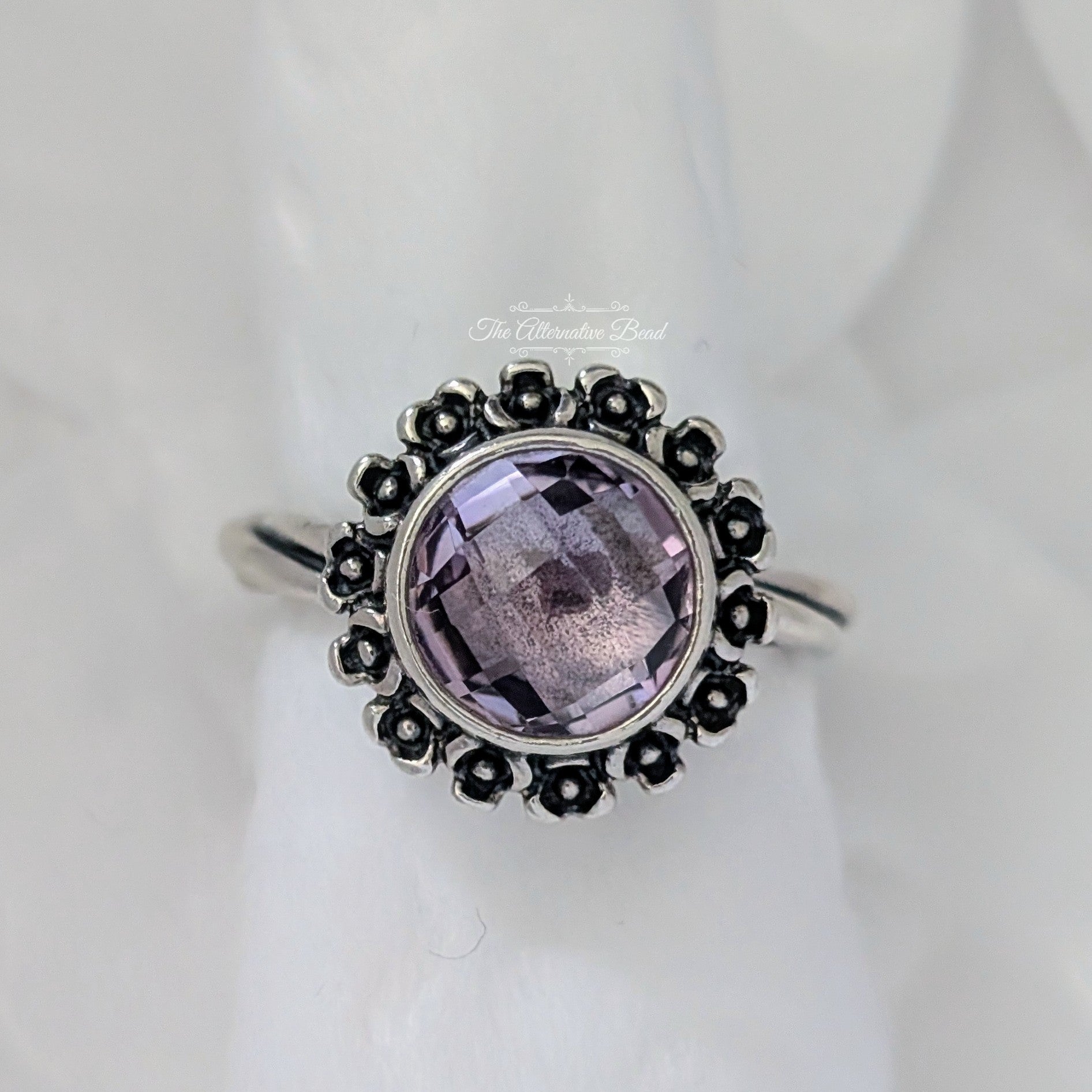 Pandora Sterling Silver Wanda's Garden II Ring with Pink Amethyst (190850PAM) silver and purple sterling-silver Ring by The Alternative Bead. Your Jewelry Retailer from Germany