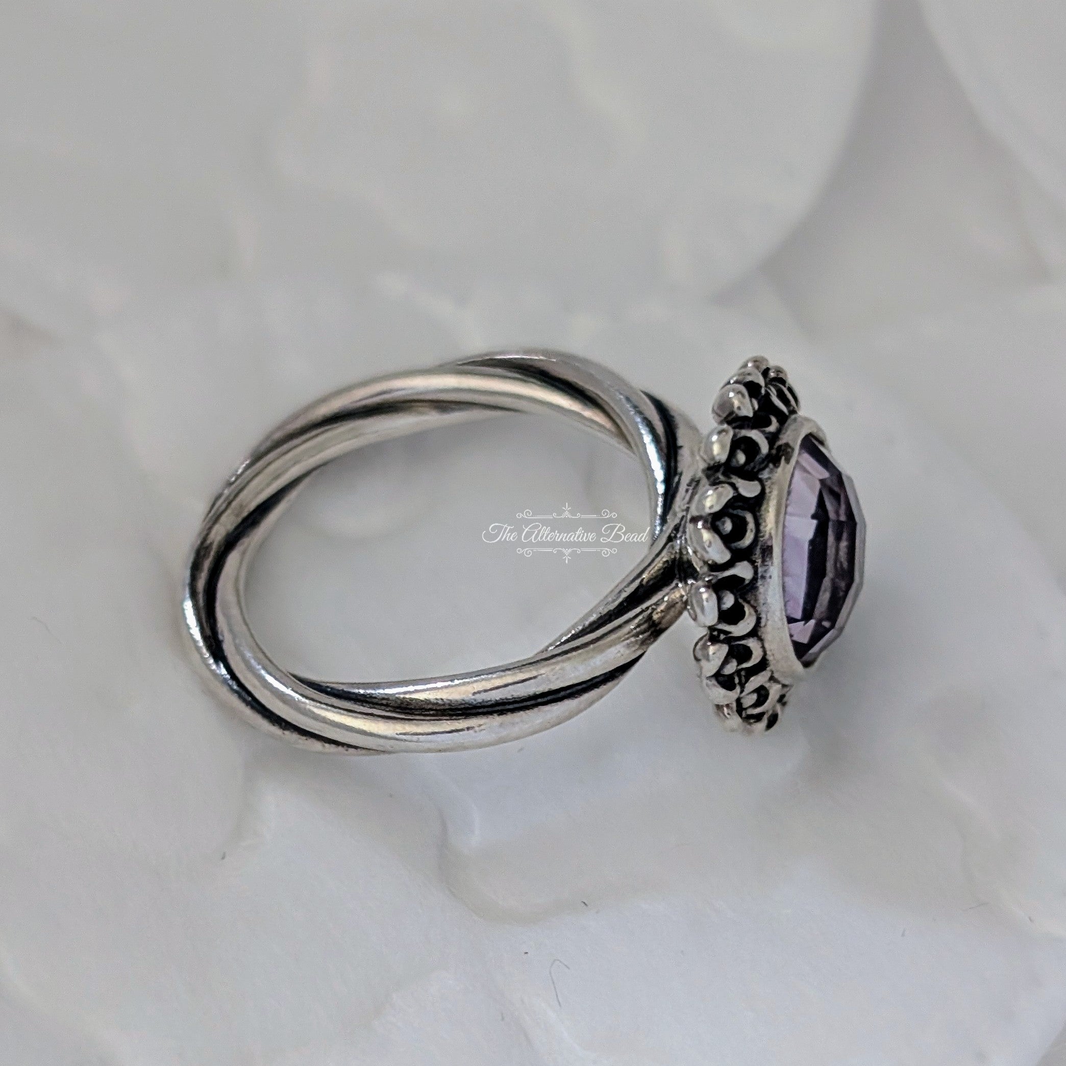 Pandora Sterling Silver Wanda's Garden II Ring with Pink Amethyst (190850PAM) silver and purple sterling-silver Ring by The Alternative Bead. Your Jewelry Retailer from Germany