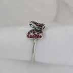 Disney x Pandora Minnie Mouse Sparkling Bow Ring (190956CZR) silver and pink sterling-silver Ring by The Alternative Bead. Your Jewelry Retailer from Germany