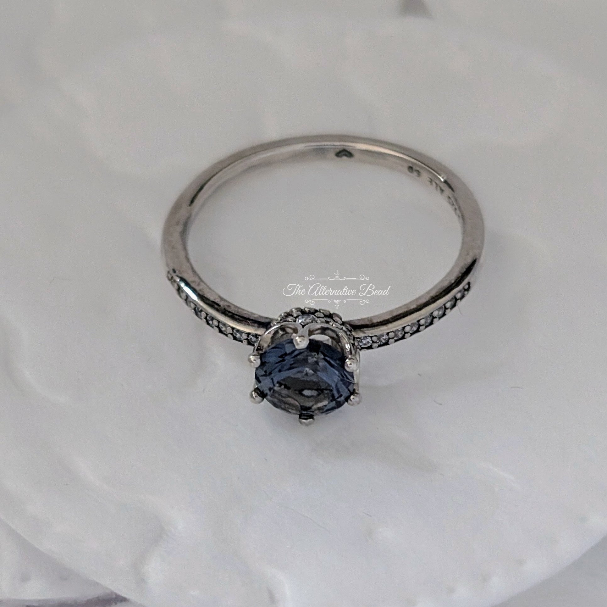 Pandora Blue Sparkling Crown Solitaire Ring (198289NSWB) blue and silver sterling-silver Ring by The Alternative Bead. Your Jewelry Retailer from Germany
