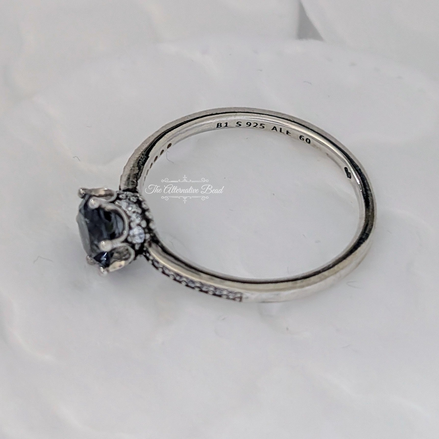 Pandora Blue Sparkling Crown Solitaire Ring (198289NSWB) blue and silver sterling-silver Ring by The Alternative Bead. Your Jewelry Retailer from Germany