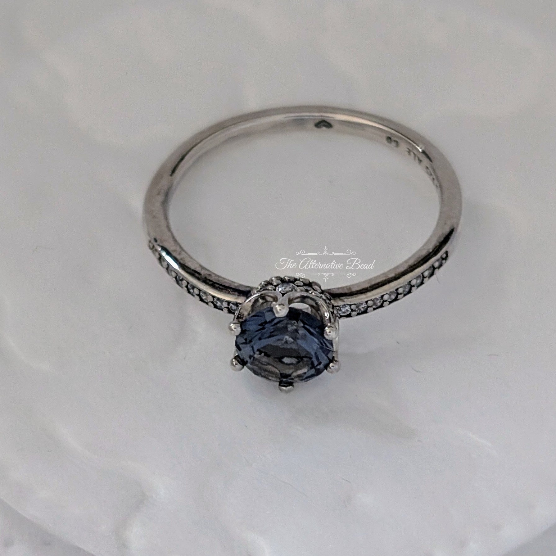 Pandora Blue Sparkling Crown Solitaire Ring (198289NSWB) blue and silver sterling-silver Ring by The Alternative Bead. Your Jewelry Retailer from Germany