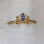 Disney x Pandora Cinderella's Carriage Ring (163059C01) gold and blue gold Ring by The Alternative Bead. Your Jewelry Retailer from Germany