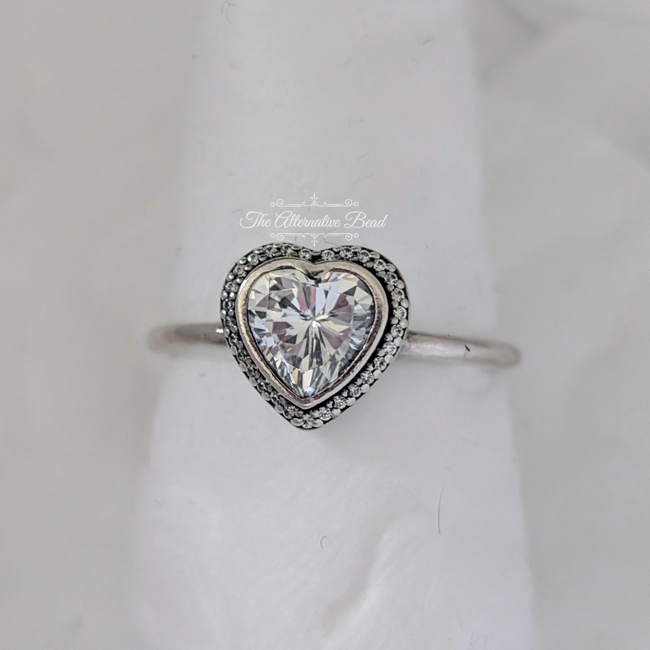 Pandora Sparkling Love Heart Halo Ring (190929CZ) silver sterling-silver Ring by The Alternative Bead. Your Jewelry Retailer from Germany