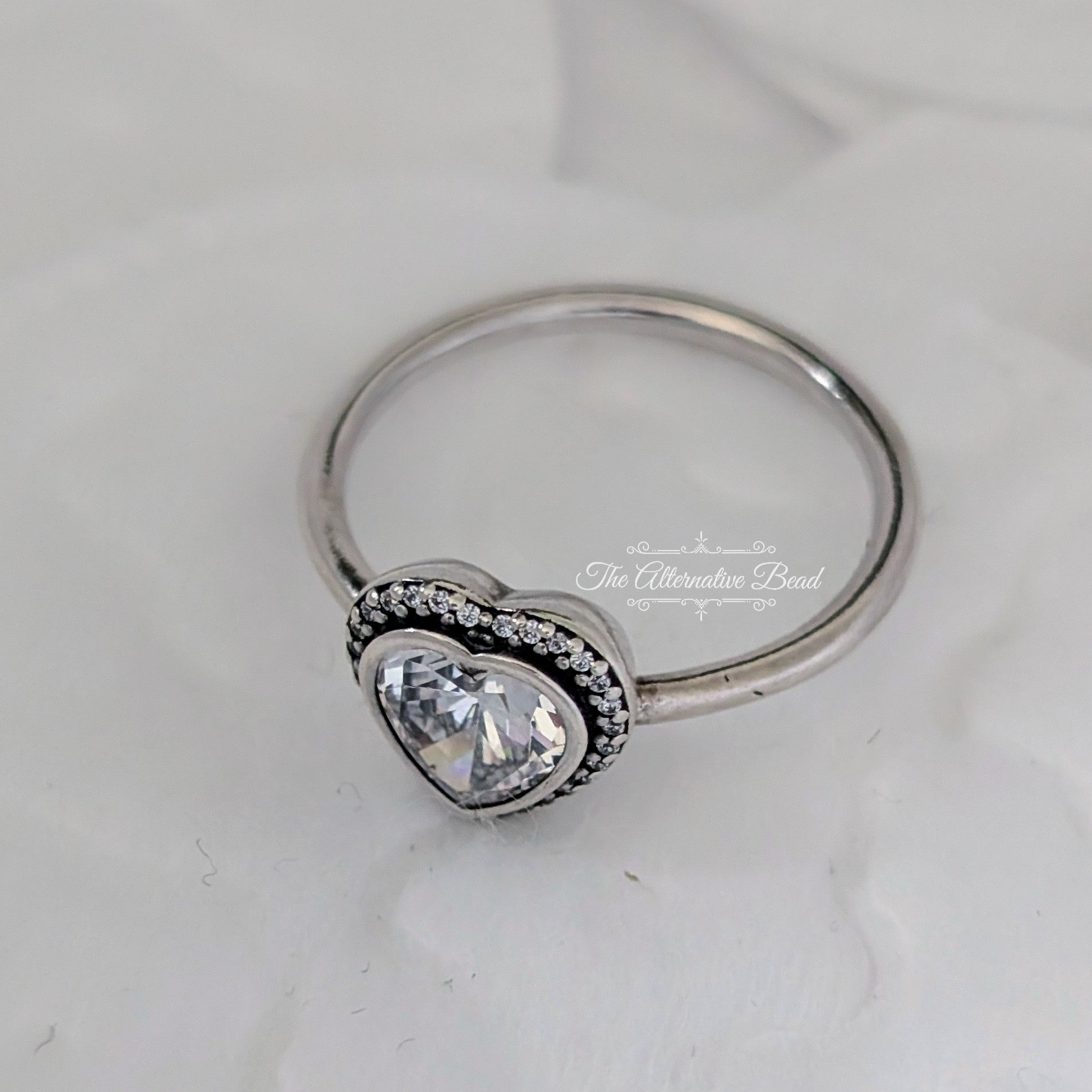 Pandora Sparkling Love Heart Halo Ring (190929CZ) silver sterling-silver Ring by The Alternative Bead. Your Jewelry Retailer from Germany