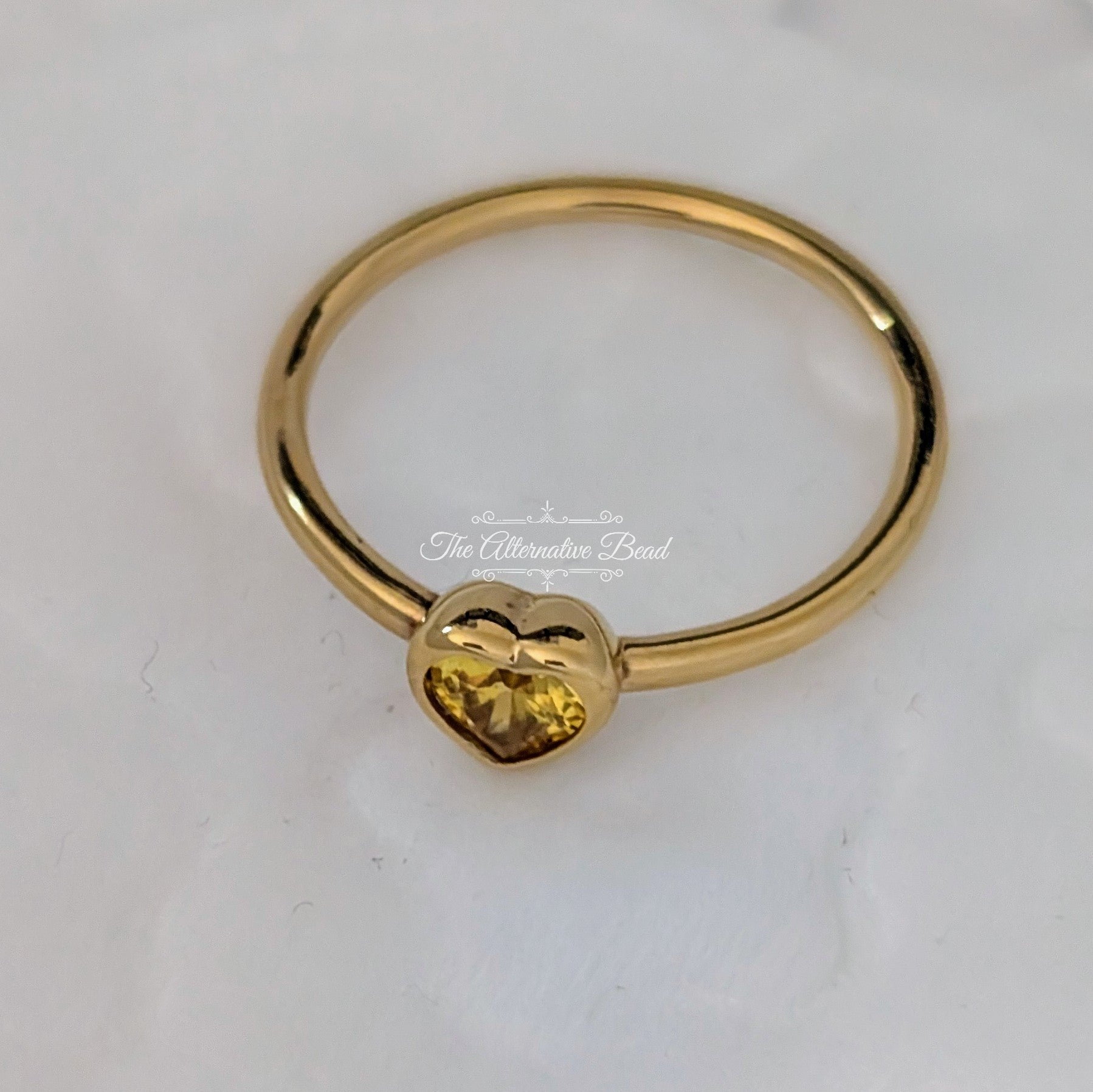 Pandora Yellow Stone Heart Ring (167089CSY) gold and yellow gold Ring by The Alternative Bead. Your Jewelry Retailer from Germany