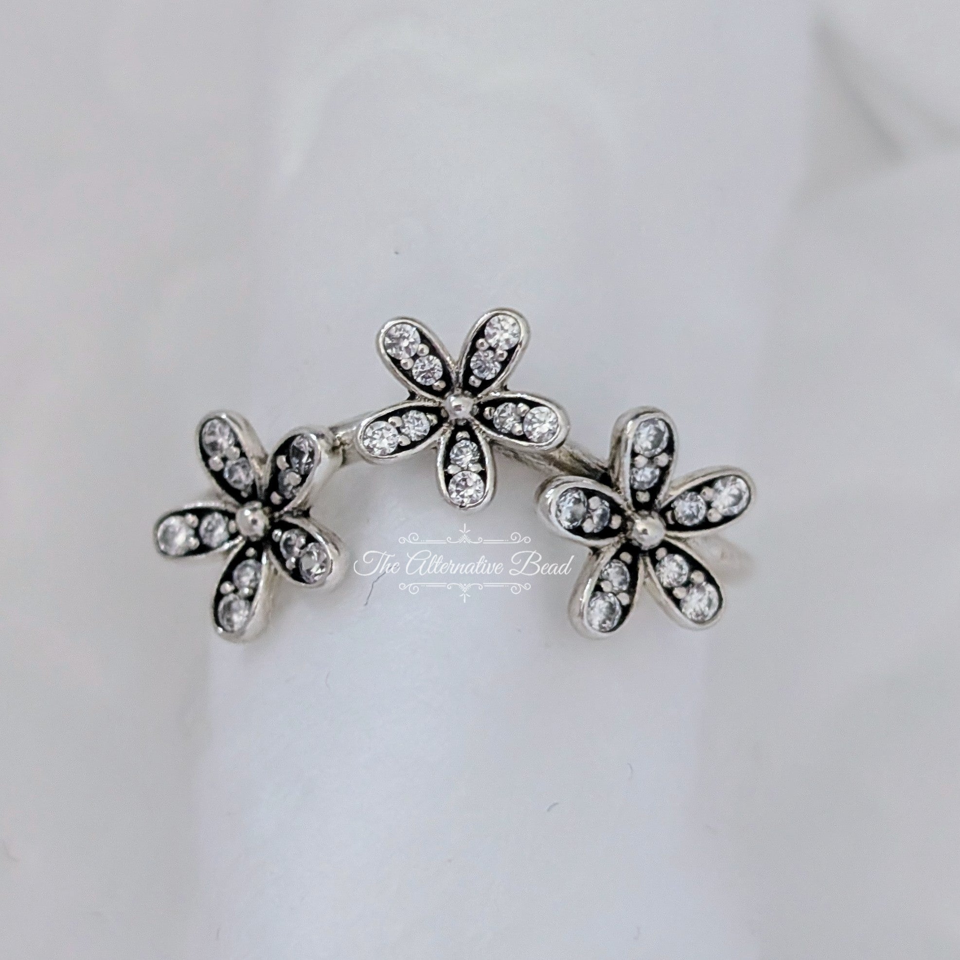 Pandora Dazzling Daisies Triple Ring (190933CZ) silver sterling-silver Ring by The Alternative Bead. Your Jewelry Retailer from Germany