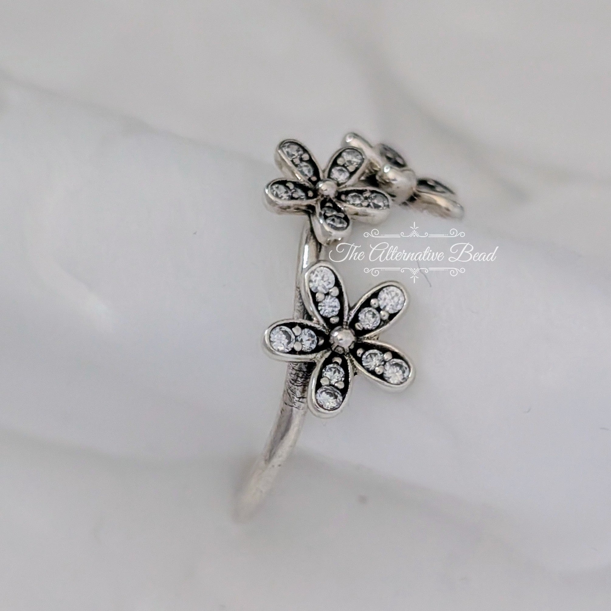 Pandora Dazzling Daisies Triple Ring (190933CZ) silver sterling-silver Ring by The Alternative Bead. Your Jewelry Retailer from Germany