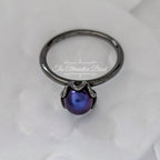 Pandora Black Rhodium Cultured Elegance Ring (190865BRPDB) blue sterling-silver Ring by The Alternative Bead. Your Jewelry Retailer from Germany