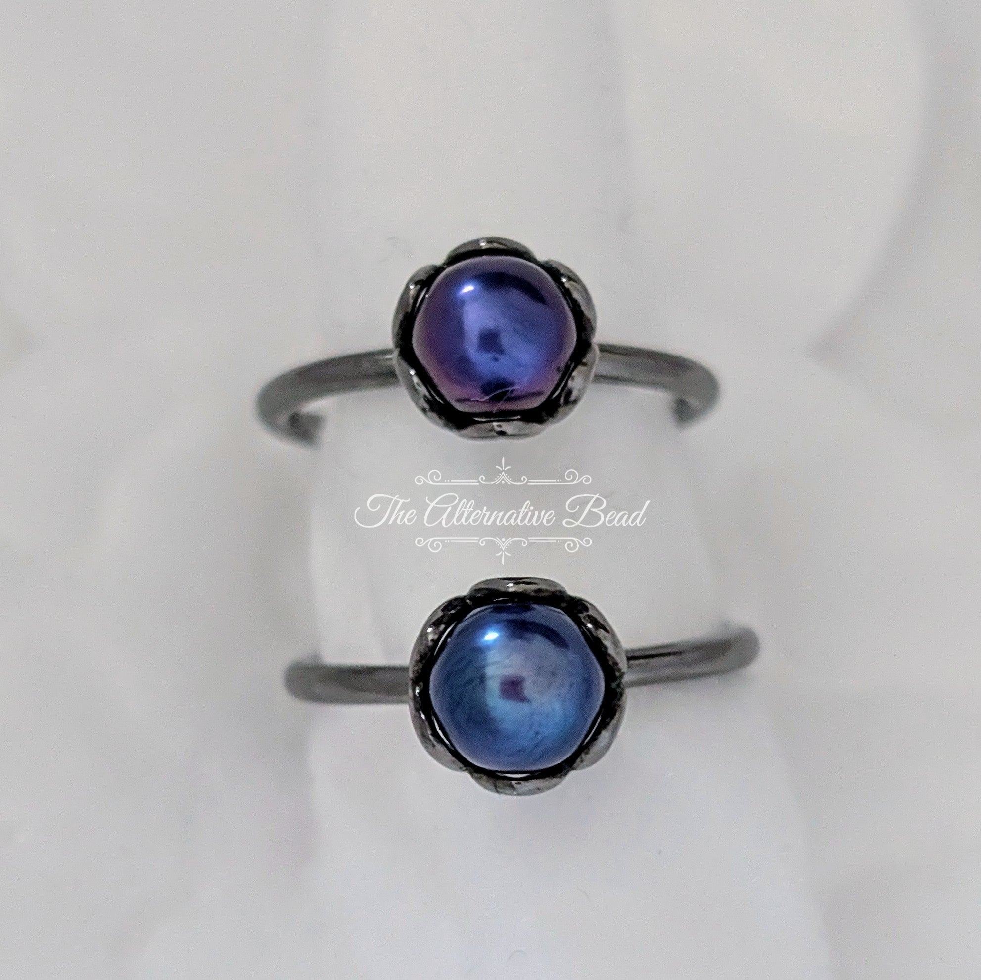 Pandora Black Rhodium Cultured Elegance Ring (190865BRPDB) blue sterling-silver Ring by The Alternative Bead. Your Jewelry Retailer from Germany