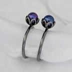 Pandora Black Rhodium Cultured Elegance Ring (190865BRPDB) blue sterling-silver Ring by The Alternative Bead. Your Jewelry Retailer from Germany
