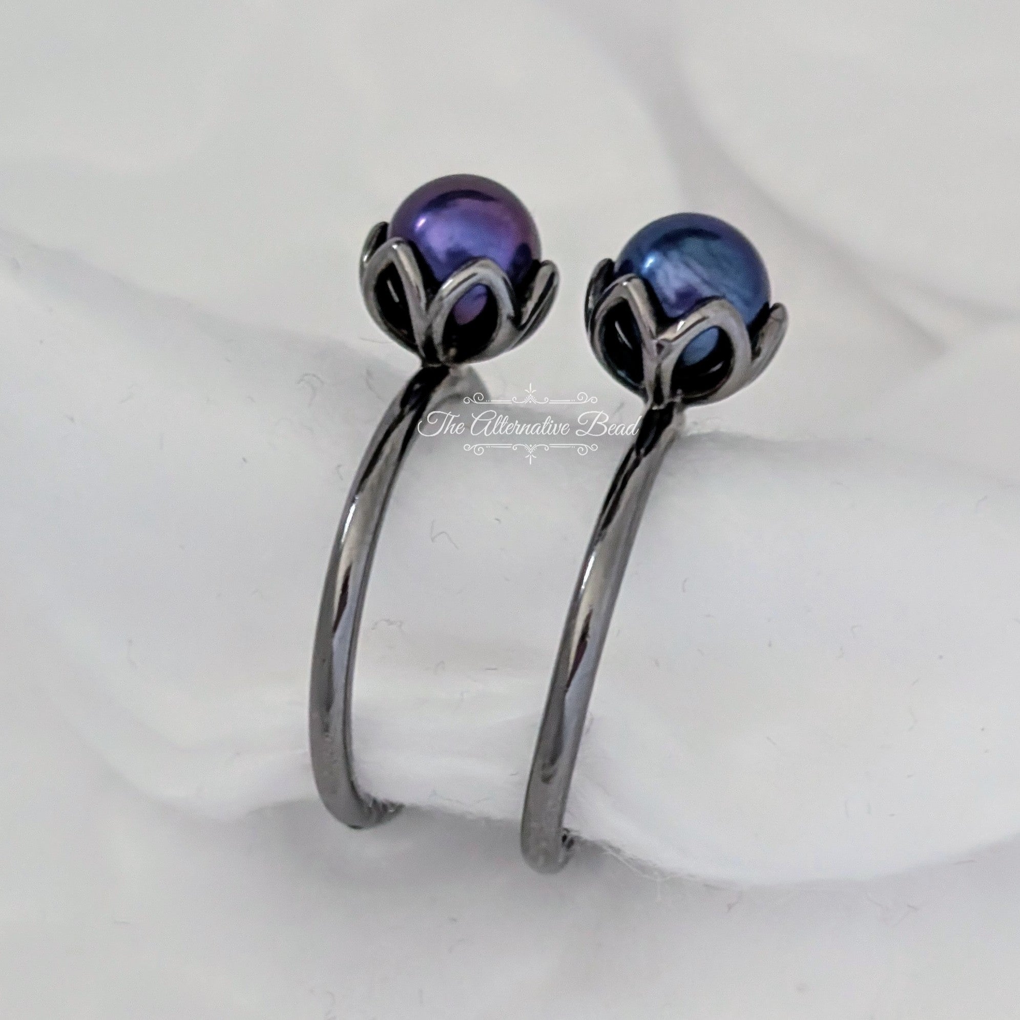Pandora Black Rhodium Cultured Elegance Ring (190865BRPDB) blue sterling-silver Ring by The Alternative Bead. Your Jewelry Retailer from Germany