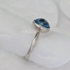 Pandora Silver ring with aqua blue crystal (190982NAB) silver and blue sterling-silver Ring by The Alternative Bead. Your Jewelry Retailer from Germany