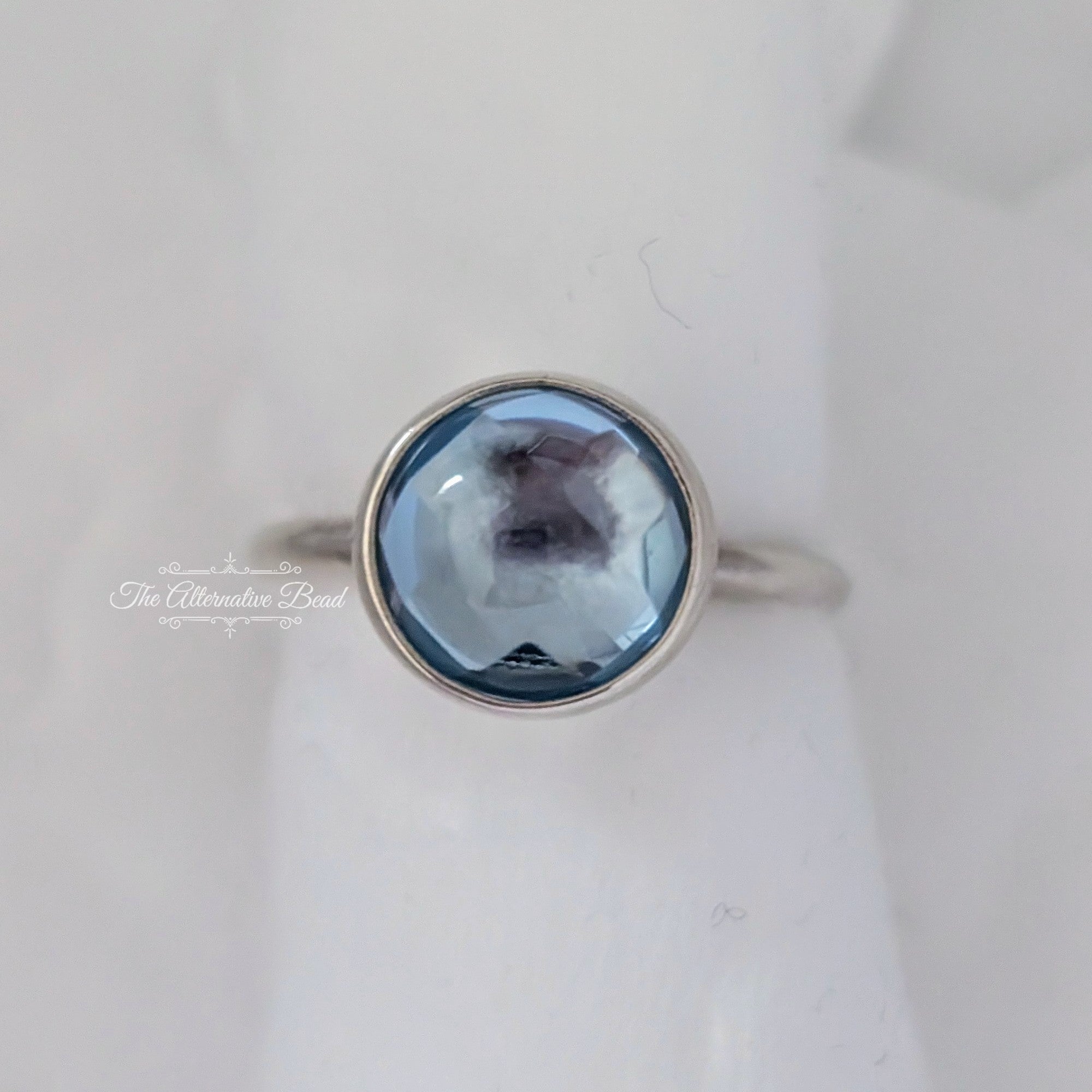 Pandora Silver ring with aqua blue crystal (190982NAB) silver and blue sterling-silver Ring by The Alternative Bead. Your Jewelry Retailer from Germany