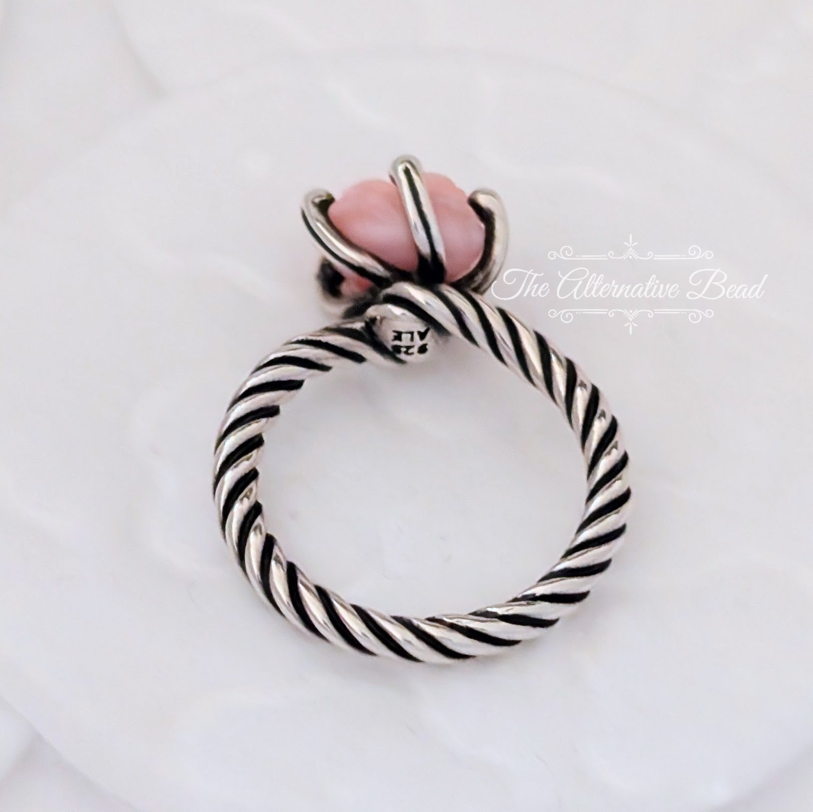 Pandora Silver Ring Treated Pink Shell (190843PS) silver and pink sterling-silver Ring by The Alternative Bead. Your Jewelry Retailer from Germany