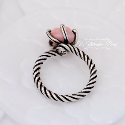 Silver Ring Treated Pink Shell