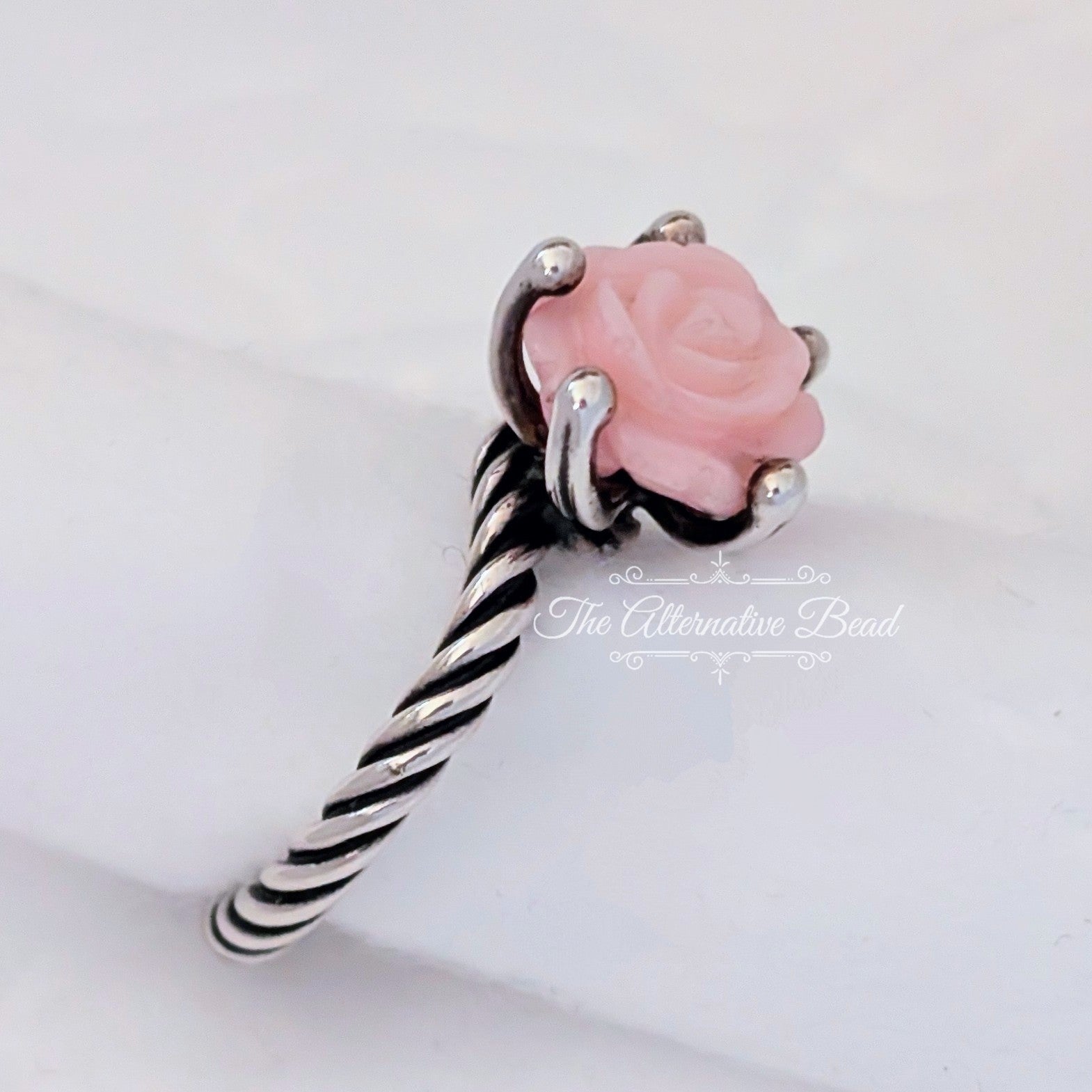 Pandora Silver Ring Treated Pink Shell (190843PS) silver and pink sterling-silver Ring by The Alternative Bead. Your Jewelry Retailer from Germany