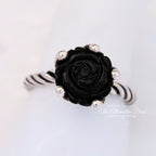 Pandora Onyx Rose Ring (190843ON) black and silver sterling-silver Ring by The Alternative Bead. Your Jewelry Retailer from Germany