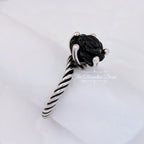 Pandora Onyx Rose Ring (190843ON) black and silver sterling-silver Ring by The Alternative Bead. Your Jewelry Retailer from Germany
