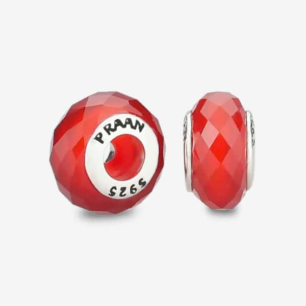 Praan Red Agate Stopper Charms red natural-stone Stopper by The Alternative Bead. Your official Praan Retailer from Germany