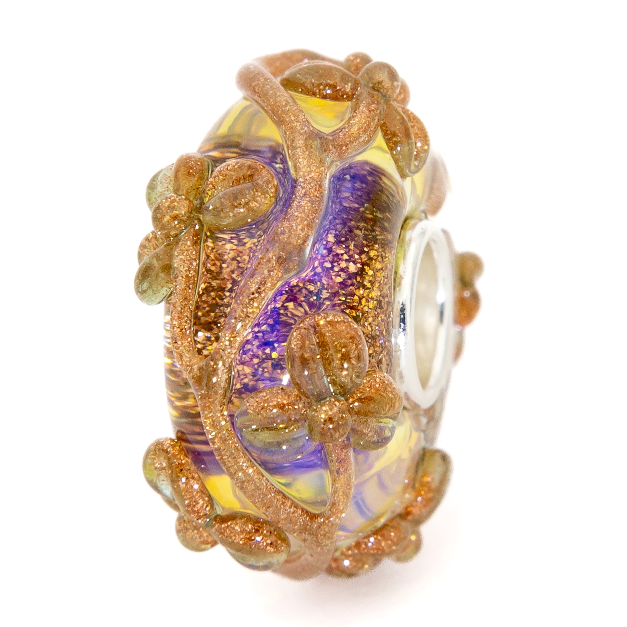 Elfbeads Romantic Lilac Golddust Flowertwig purple; gold glass Bead by The Alternative Bead. Your official Elfbeads Retailer from Germany