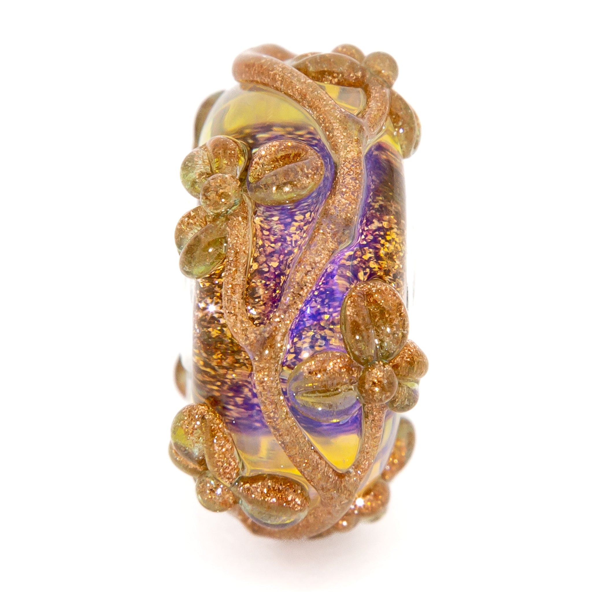 Elfbeads Romantic Lilac Golddust Flowertwig purple; gold glass Bead by The Alternative Bead. Your official Elfbeads Retailer from Germany