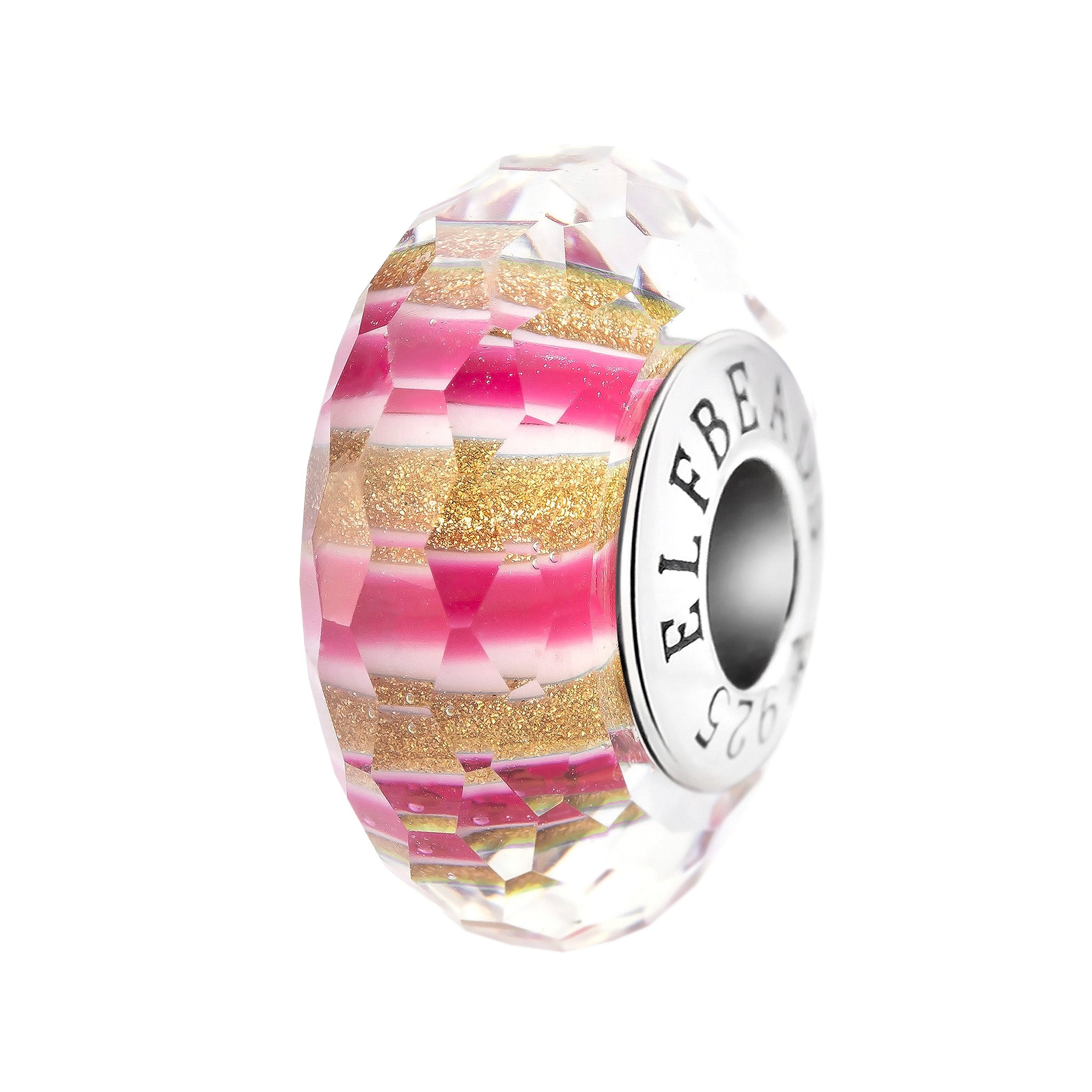 Elfbeads Rose Lane Fractal pink; white; gold glass Bead by The Alternative Bead. Your official Elfbeads Retailer from Germany