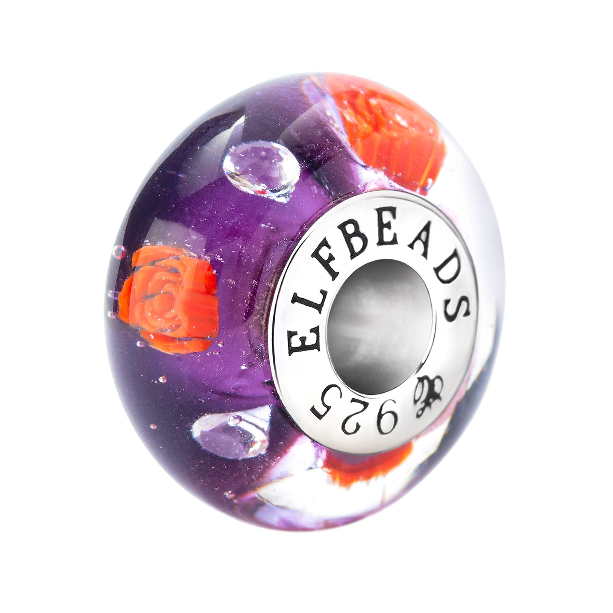 Elfbeads Rose of Secrets Monroe purple; red glass Bead by The Alternative Bead. Your official Elfbeads Retailer from Germany