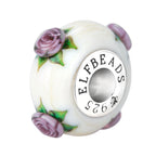 Elfbeads Roses of Gratitude white; silver glass Bead by The Alternative Bead. Your official Elfbeads Retailer from Germany