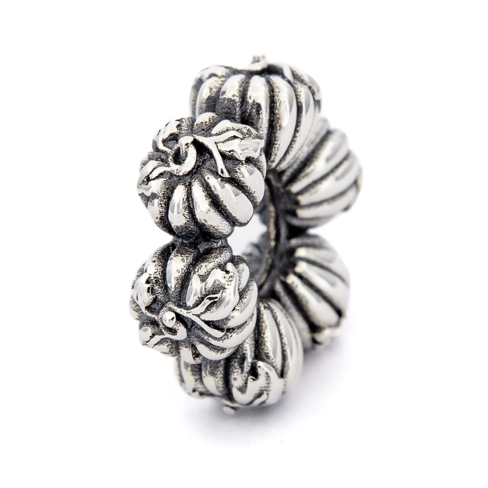 Elfbeads Row of Pumpkins silver sterling-silver Spacer by The Alternative Bead. Your official Elfbeads Retailer from Germany