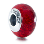 Aurora Charm Scarlet Heart Sparkles Murano Glass Charm red glass Bead by The Alternative Bead. Your official Aurora Charm Retailer from Germany