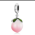 Beadscollection Peach dangle charm silver; pink; green sterling-silver; enamel Bead by The Alternative Bead. Your Jewelry Retailer from Germany
