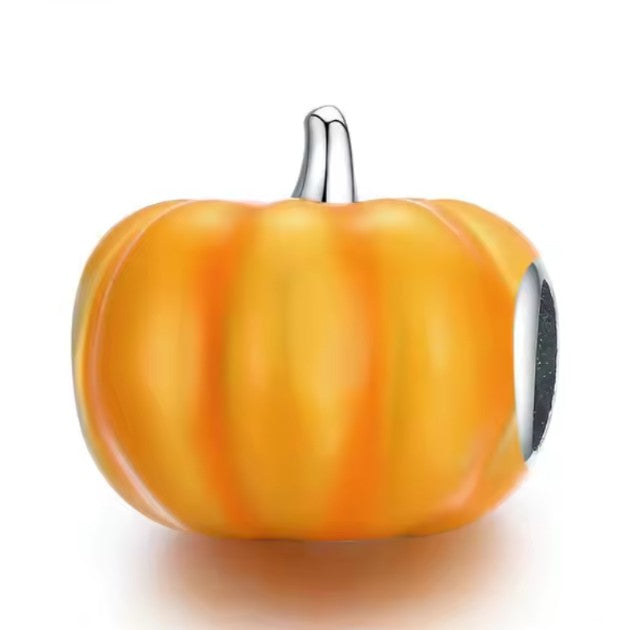 Beadscollection Pumpkin charm silver; orange sterling-silver; enamel Bead by The Alternative Bead. Your Jewelry Retailer from Germany