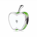 Beadscollection Apple charm silver; white; green sterling-silver; enamel Bead by The Alternative Bead. Your Jewelry Retailer from Germany
