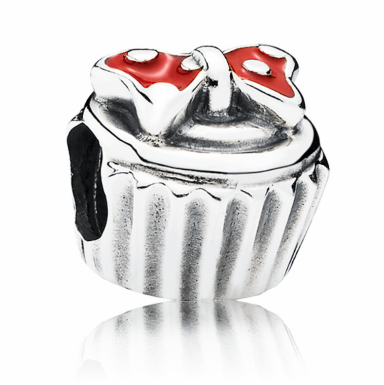 Disney x Pandora Minnie Cupcake Charm silver and red sterling-silver and enamel Bead by The Alternative Bead. Your Jewelry Retailer from Germany