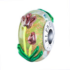 Elfbeads Secret Garden Tulips green; gold glass Bead by The Alternative Bead. Your official Elfbeads Retailer from Germany