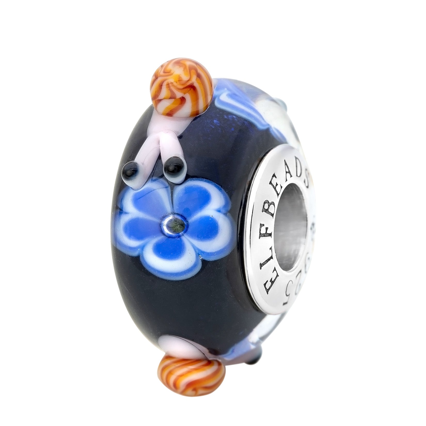 Elfbeads Serenity Flower Snails black glass Bead by The Alternative Bead. Your official Elfbeads Retailer from Germany