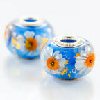 VIP-CHARMS Sky Harmony Bead blue; white; orange glass Bead by The Alternative Bead. Your official VIP-CHARMS Retailer from Germany