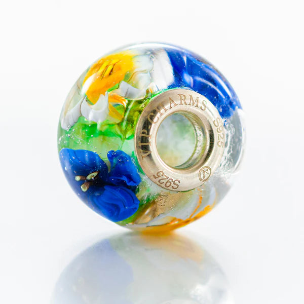 VIP-CHARMS Wonderland Bloom Bead blue glass Bead by The Alternative Bead. Your official VIP-CHARMS Retailer from Germany
