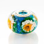 VIP-CHARMS Daffodil Paradise Bead blue; green; white; orange glass Bead by The Alternative Bead. Your official VIP-CHARMS Retailer from Germany