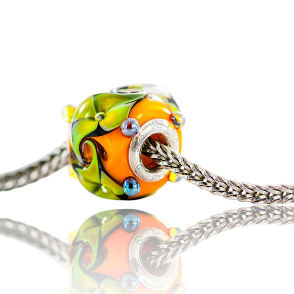 VIP-CHARMS Golden Whimsy Bead orange; green glass Bead by The Alternative Bead. Your official VIP-CHARMS Retailer from Germany